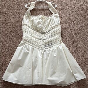 Elegant Cream Halter Dress